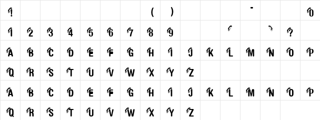 Land Line Regular  glyph index