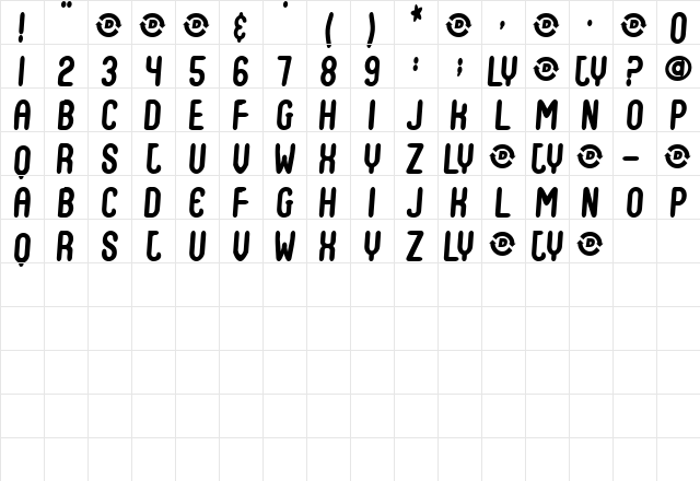 Scout Regular  glyph index