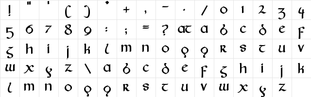 Fairies Regular  glyph index