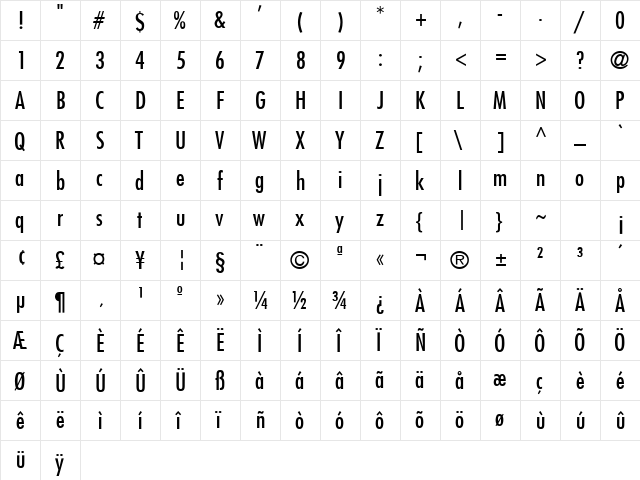 Fujiyama Plain  glyph index