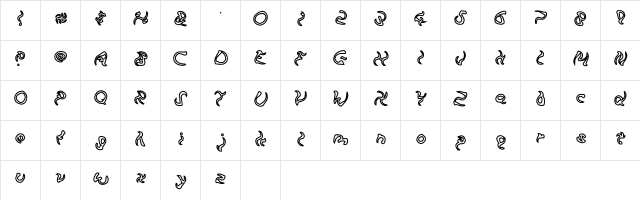 Stew Outlined-Bold  glyph index
