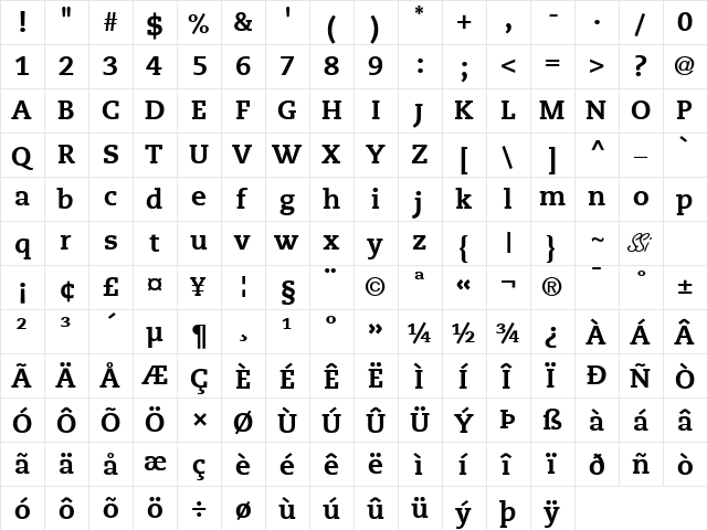 Monologue Black SSi Black  glyph index