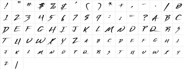 Vecker Wd Bold Regular  glyph index