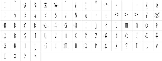 Nibbles Regular  glyph index