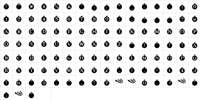 Balls Regular  glyph index