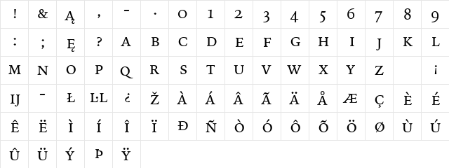 IowanOldSt SmCap BT Small Cap  glyph index