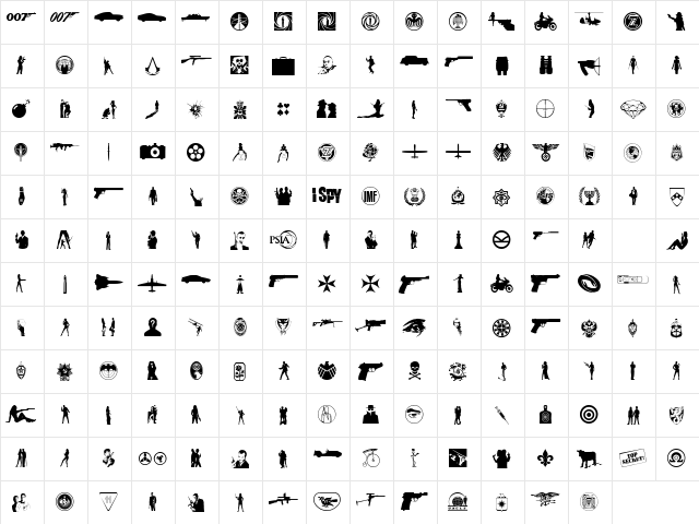 Spycon Regular  glyph index