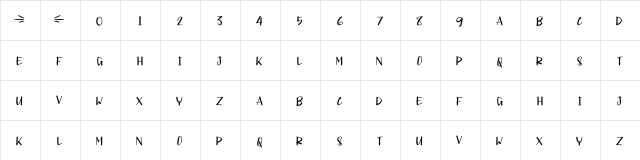 SPONGECAKE Regular  glyph index
