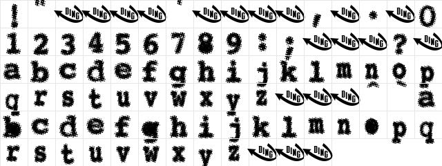 DavidSellers Regular  glyph index