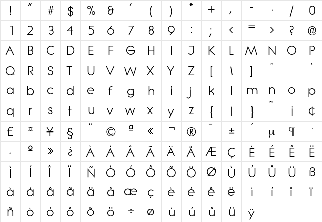 Litera-Regular Regular  glyph index