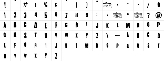 K.P. Duty Crusty JL Regular  glyph index