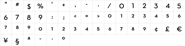 Neutra Text Light Frac Demi  glyph index