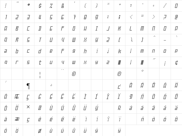 Failed Attempt Regular  glyph index