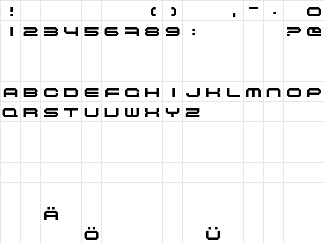 Maschinen Extended  glyph index