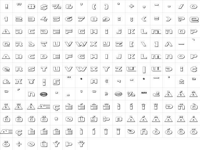 Galant Outline Outline  glyph index