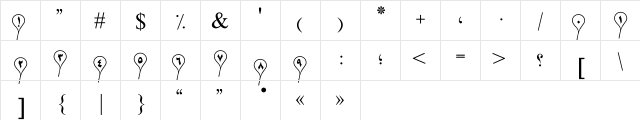 PT Separated Baloon Regular  glyph index