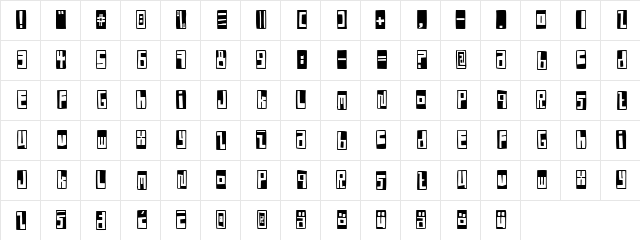 Box Font Negative Regular  glyph index