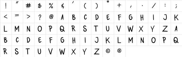 SKETSO Regular  glyph index