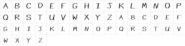 JI Color Crayons Regular  glyph index