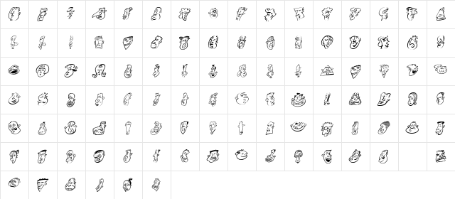MiniPicsHeadBuddies Regular  glyph index