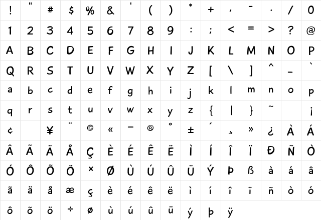 Playtime With Hot Toddies Regular  glyph index