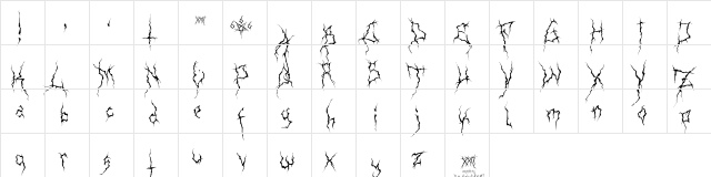 XXII Ultimate-Black-Metal Fallen-Angel  glyph index