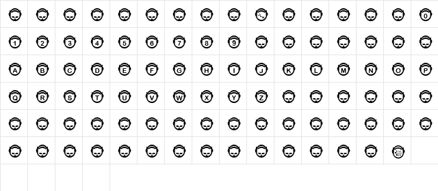 JLR Napfont Regular  glyph index