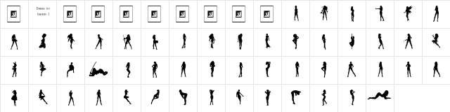 Darrians Sexy Silhouettes 3 Regular  glyph index