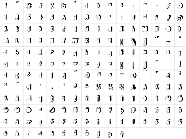 P22 Bagaglio 3D Regular  glyph index