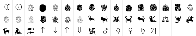 ZS A  glyph index