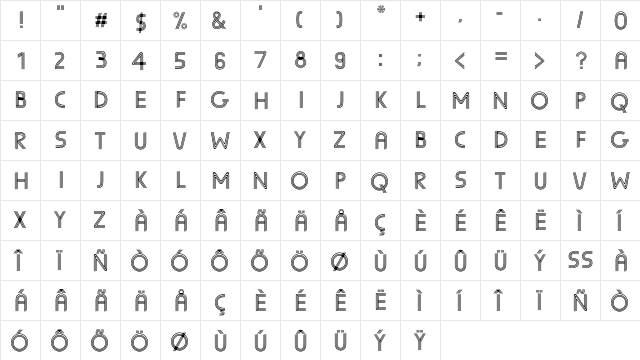Sunscreen Triline Equal  glyph index