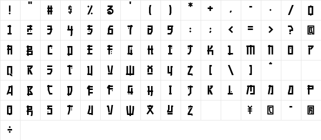 CCManganese Solid  glyph index