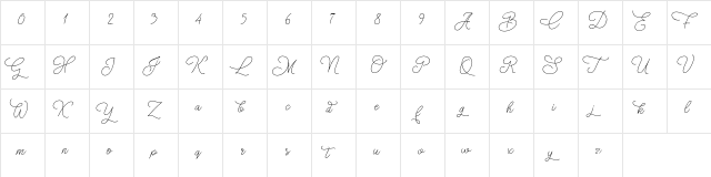 Christmas Wish monoline  glyph index