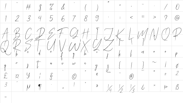 Mastherikur Regular  glyph index
