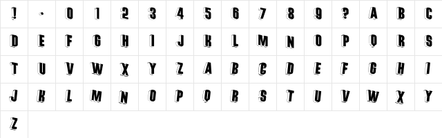 ThreeDimRightwards Regular  glyph index