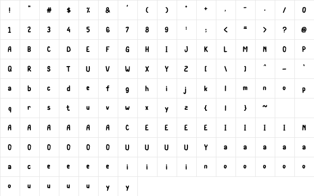 Oregano Regular  glyph index