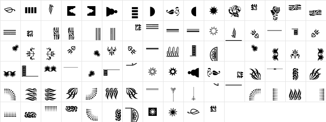 BordersOrnament 2 Regular  glyph index