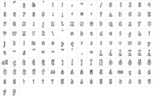LTDummy Outline Medium  glyph index