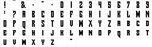 Pirate Ship Regular  glyph index