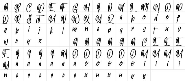 Buffalow Demo Regular  glyph index