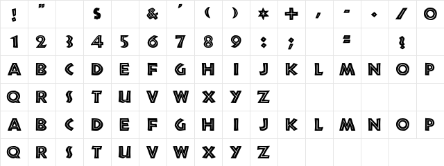 85 Regular  glyph index