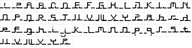 Transcript Regular  glyph index