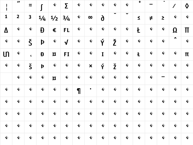 Unit-MediumSCExpert Regular  glyph index