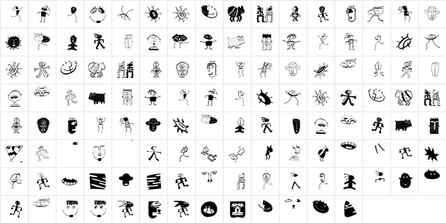 20thCentury-Three Regular  glyph index