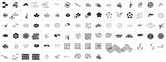 JapaneseGardenOrnamentsITC Medium  glyph index