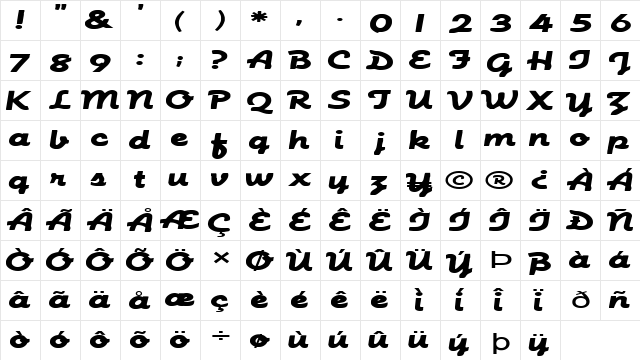FZ SCRIPT 23 EX Normal  glyph index