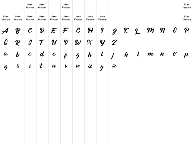 Aldhyaksa Personal Use Regular  glyph index