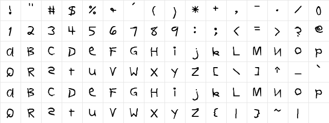 DearTeacher-Normal Regular  glyph index