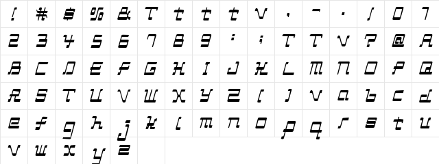 ManiacAL Regular  glyph index