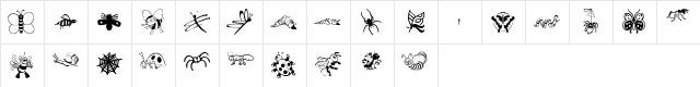 ryp_cartoonbug Regular  glyph index